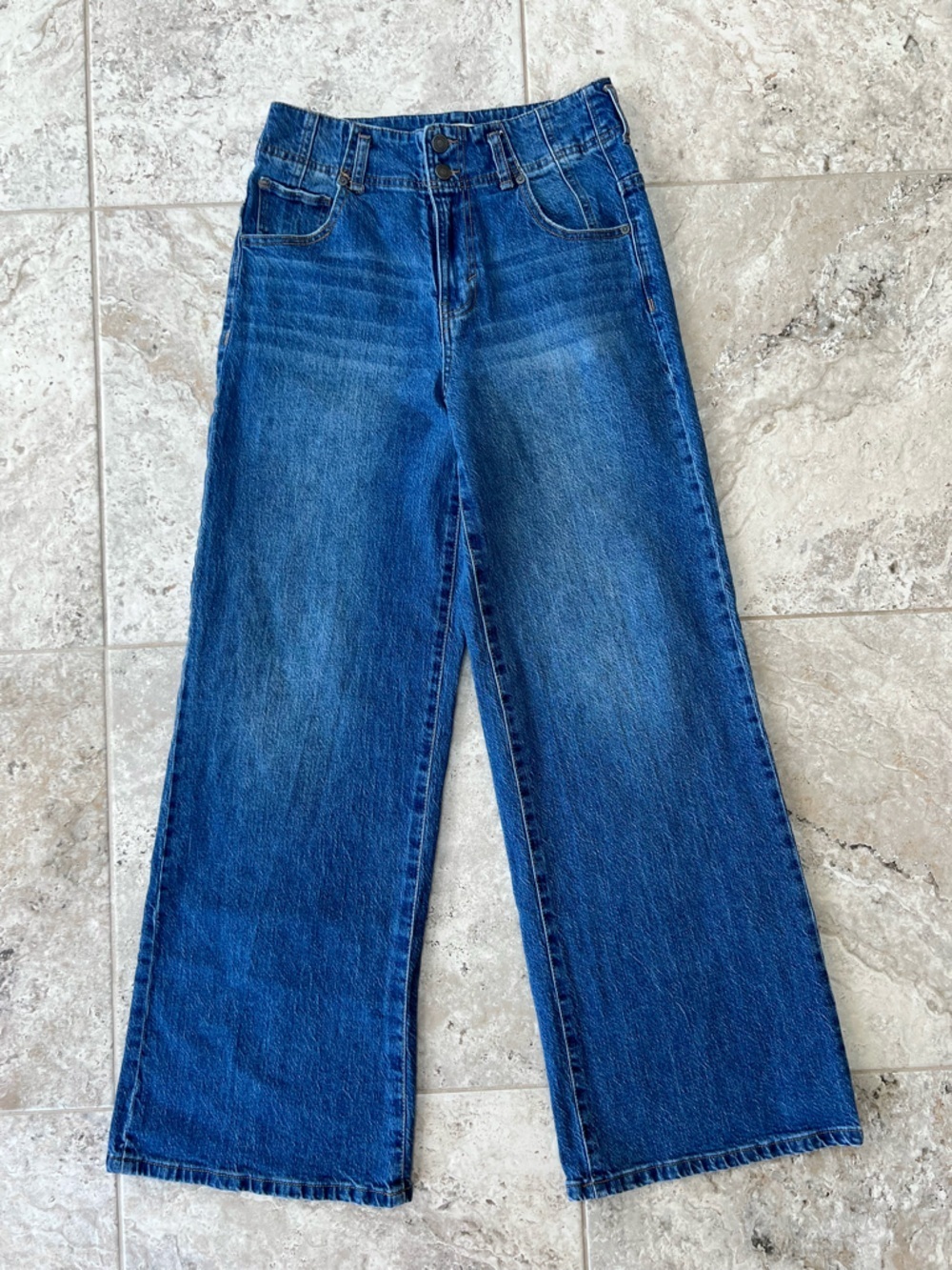Habitual Easton Extended High-Rise Wide Leg Jeans in Ocean Med Blue, size 6/28